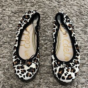 Sam Edelman Animal Print Flats with Black Trim